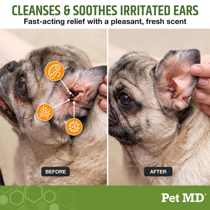 Pet MD Dog Ear Cleaning Wipes – Otic Cleanser for Dogs - 100 ct