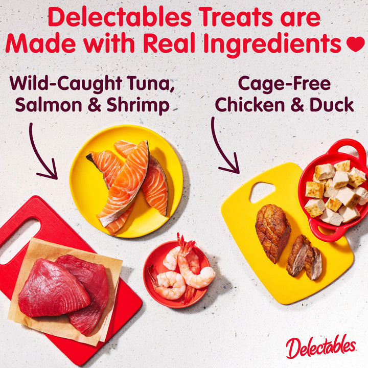 Delectables Bisque Lickable Wet Cat Treats - Chicken, Tuna &amp; Shrimp, 12 count