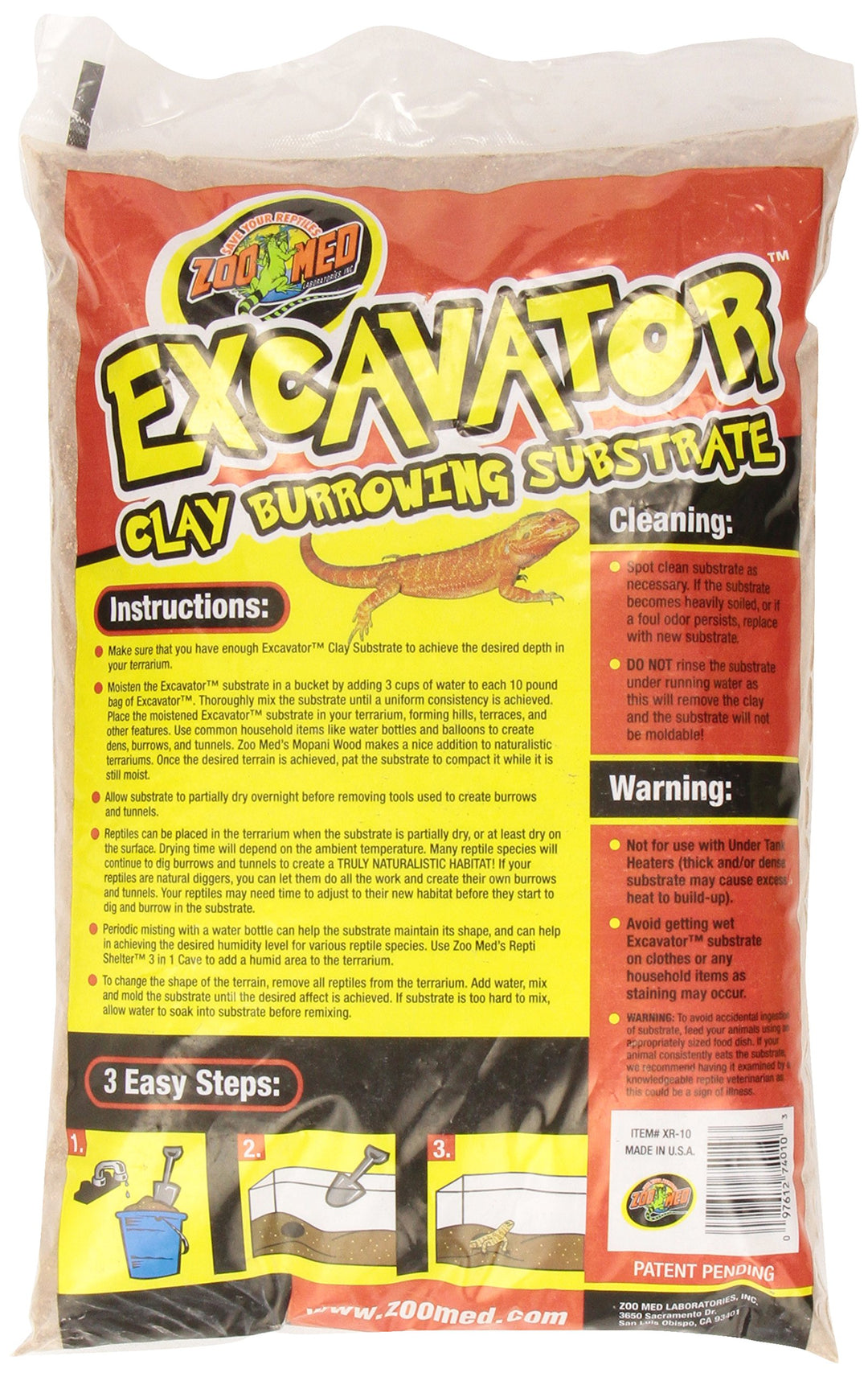 Zoo Med Excavator Clay Burrowing Substrate, 10 Pounds (Pack of 2)