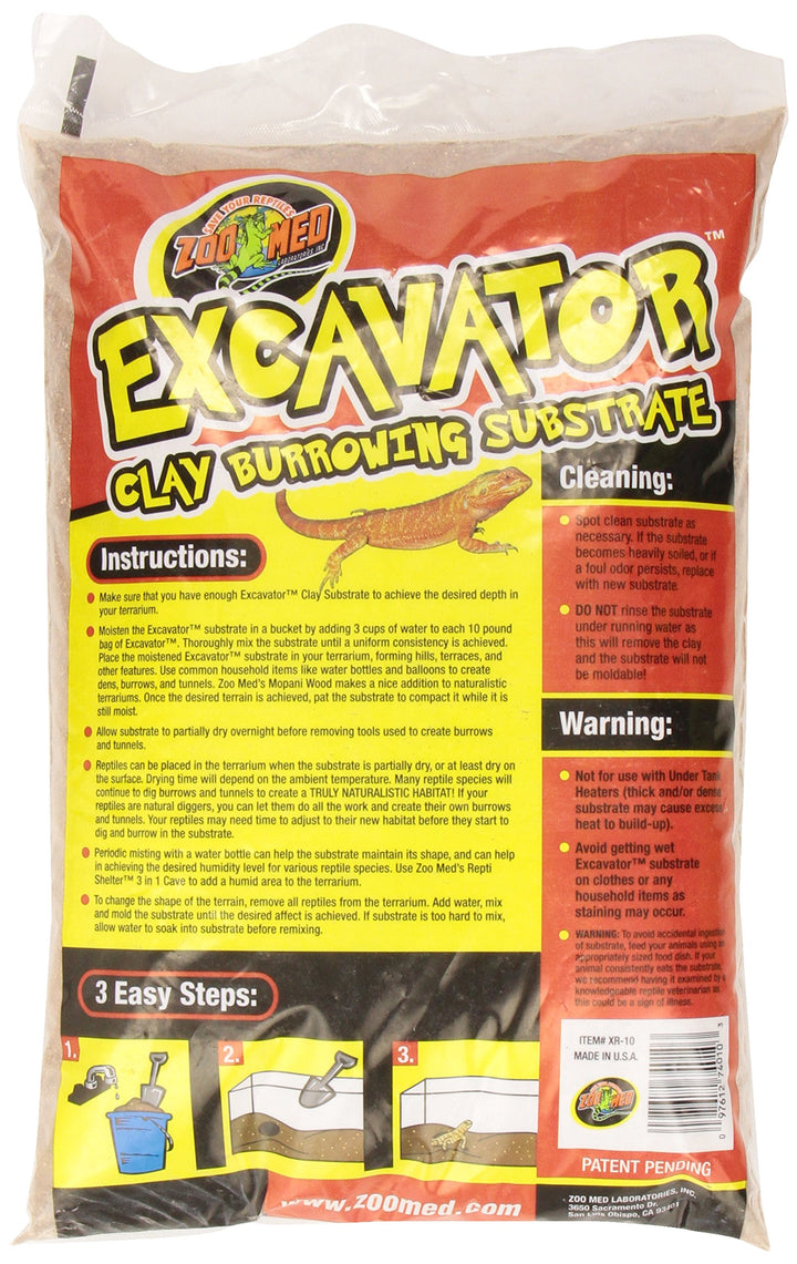 Zoo Med Excavator Clay Burrowing Substrate, 10 Pounds (Pack of 2)