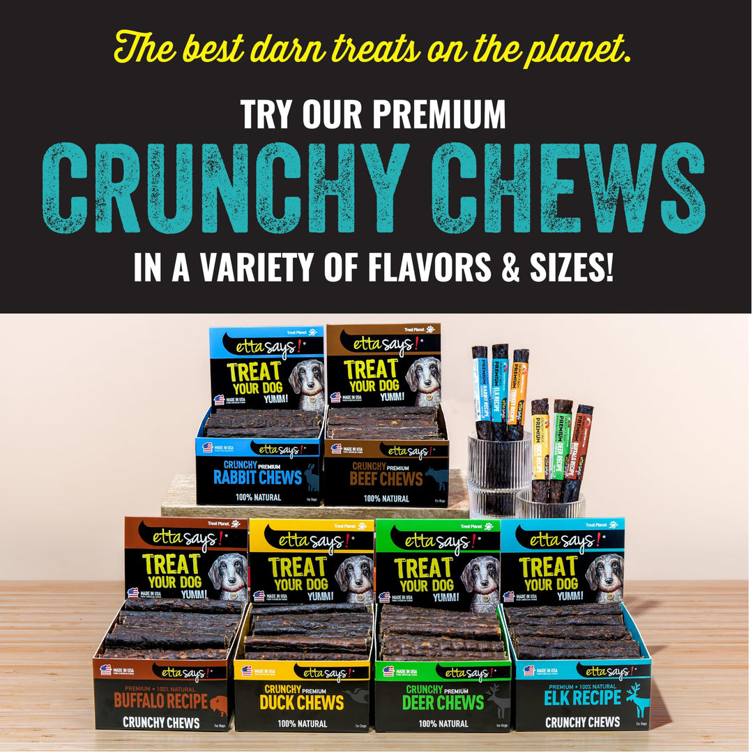 etta says! Premium Crunchy 7" Elk Dog Chews - Grain-Free Dog Treats, Good for Teeth, Easy to Digest - Made in The USA (20 Count Pack of 1)
