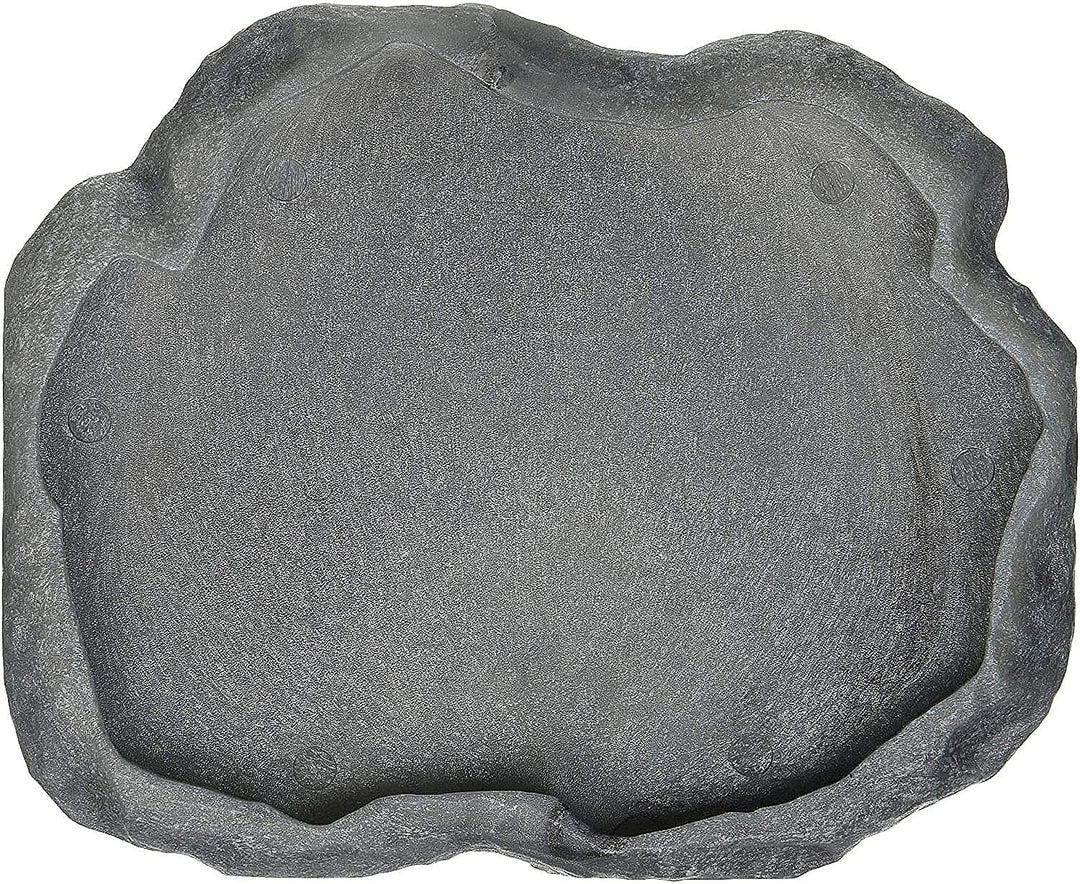 Zoo Med Reptile Rock Food Dish, Medium, 7.25"l x 6"w x 0.75"h, Colors may vary Black