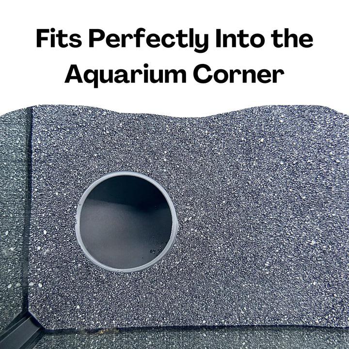 Lucky Critter Aquarium Underground Corner Cave Natural Curve | Viewing Fish &amp; Shrimp Under Gravel Tunnel | Fish Tank Decor Decoration Hideout Perfect for Corydora Catfish, Kuhli Loach, Pleco