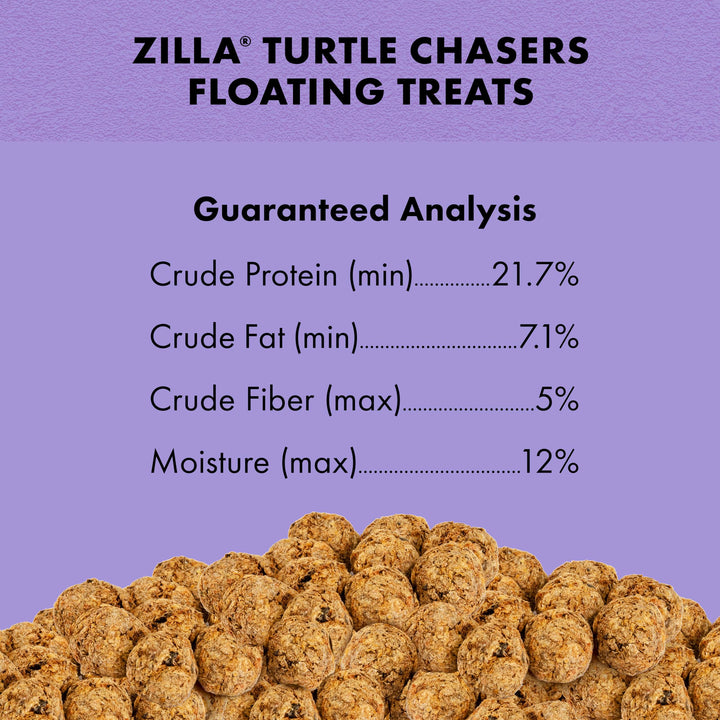 Zilla Turtle Chasers Floating Treats, Turtle Food, Made with Real Shrimp