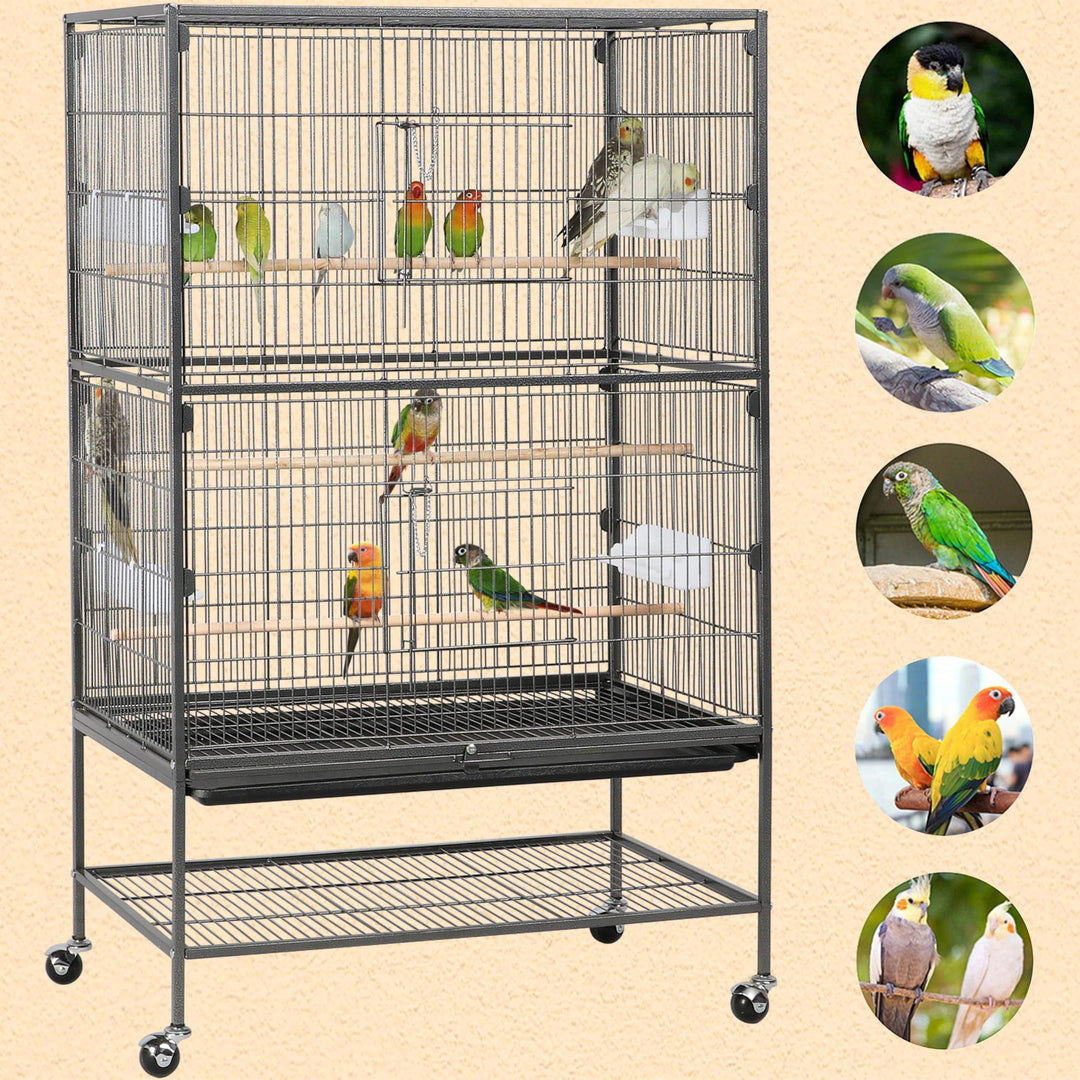 Yaheetech 52" Large Bird Cage for Parakeets, Cockatiels, Conures, Black