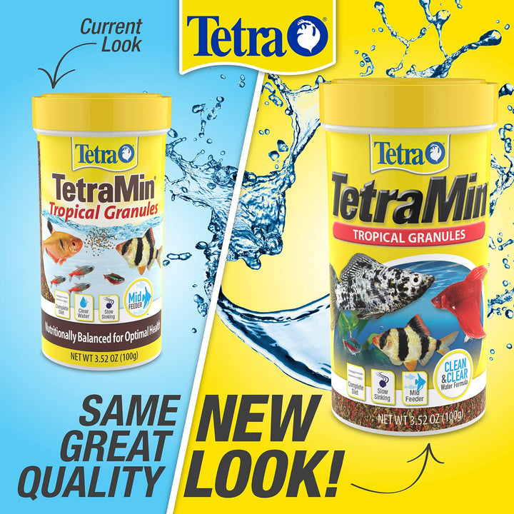 Tetra TetraMin Tropical Granules 3.52 Ounces, Nutritionally Balanced Fish Food (Pack of 2)