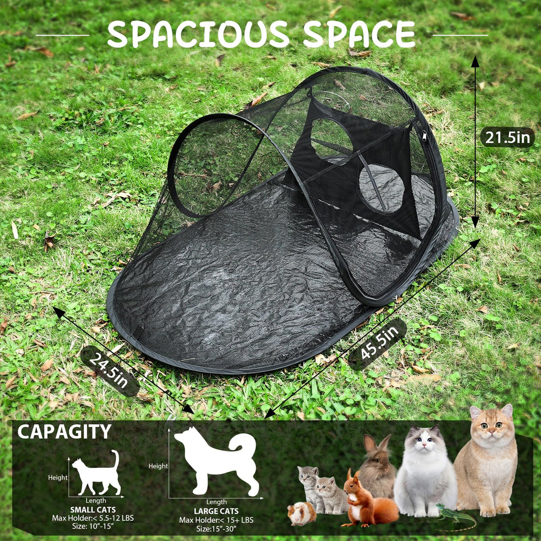 Tailtastic PopUp Cat Tent for Outdoor, Portable Enclosure for Yard &amp; Travel