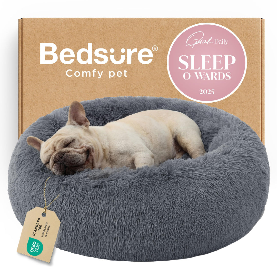 Bedsure Calming Dog Bed Medium Size Dog Donut Washable Pet Bed,30ins