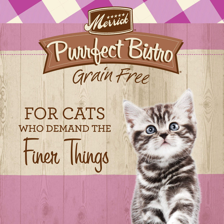 Merrick Purrfect Bistro Premium Grain Free Natural Dry Cat Food For Young Cats, Healthy Kitten Food Recipe - 7 lb. Bag
