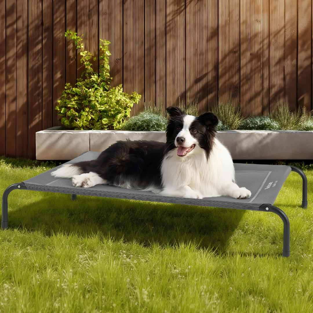 Bedsure Outdoor Elevated Cooling Dog Bed Large Sized Dog, 49in Grey