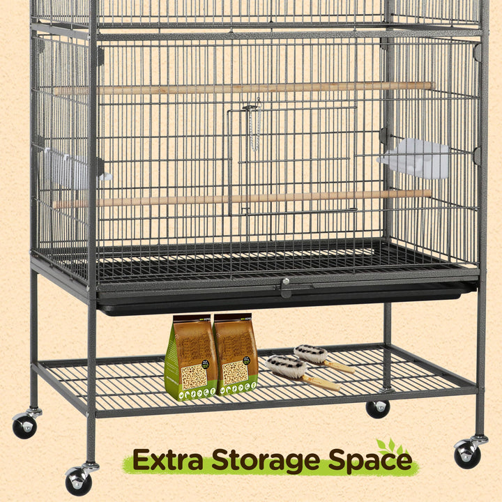 Yaheetech 52" Large Bird Cage for Parakeets, Cockatiels, Conures, Black