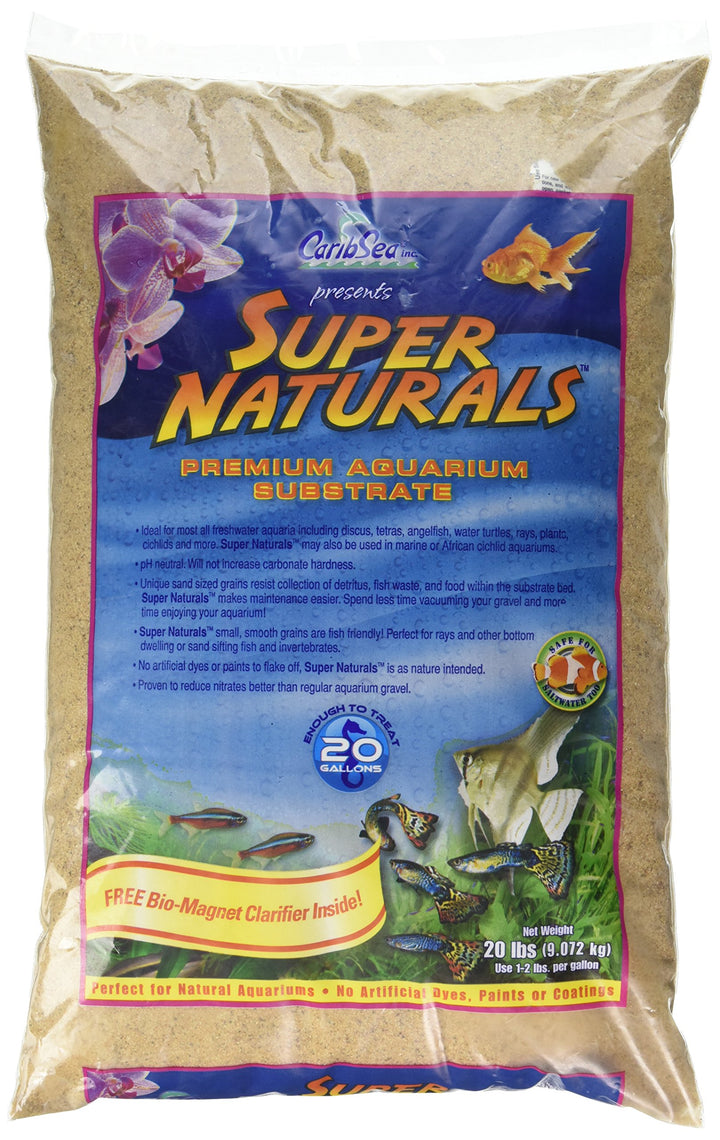 CaribSea Super Naturals Aquarium Sand - 20 lb - Sunset Gold - Natural Substrate for Freshwater Aquariums, Enhances Aquascaping &amp; Promotes Healthy Aquatic Habitat