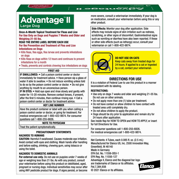 Advantage II Large Dog Topical Flea Treatment &amp; Prevention, 4ct