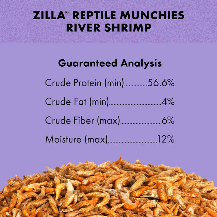 Zilla Reptile Food Munchies River Shrimp, Axolotl Food, 2-Ounce
