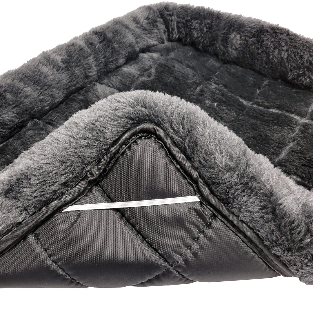 MidWest Homes for Pets QuietTime XXS Dog Bed - Gray Faux Fur Bolster, Ultra-Soft and Machine Washable, Fits 18-Inch Crates and Carriers, for Small Dogs and Cats