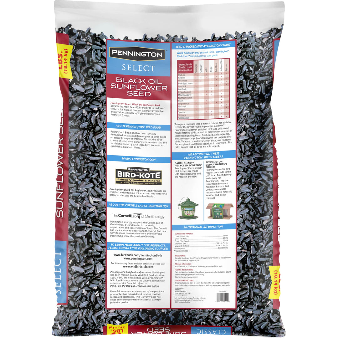 Pennington Select Black Oil Sunflower Seed 40lbs