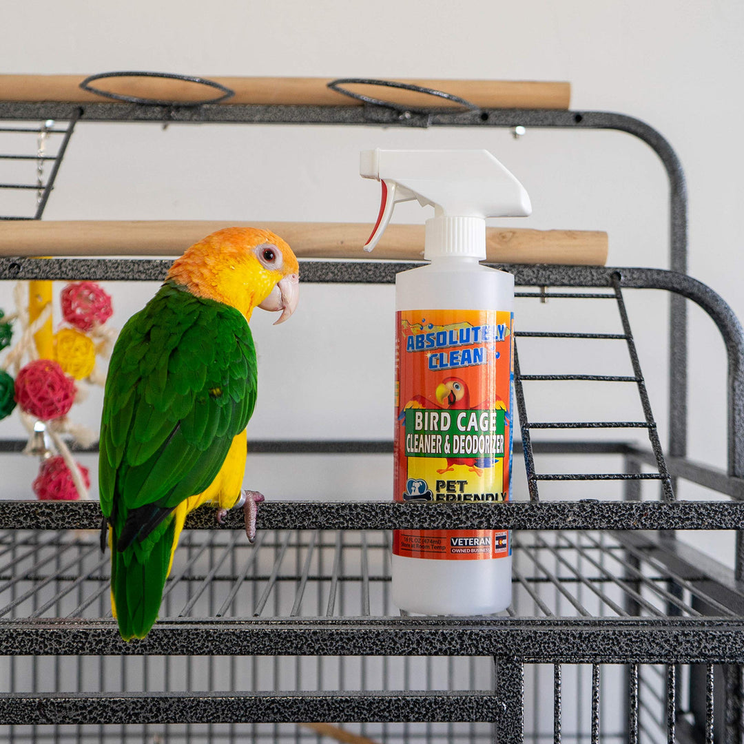 Absolutely Clean Amazing Bird Cage Cleaner and Deodorizer - Just Spray/Wipe - Safely &amp; Easily Removes Bird Messes Quickly and Easily - Made in The US - Fragrance Free (16oz Pack of 1)