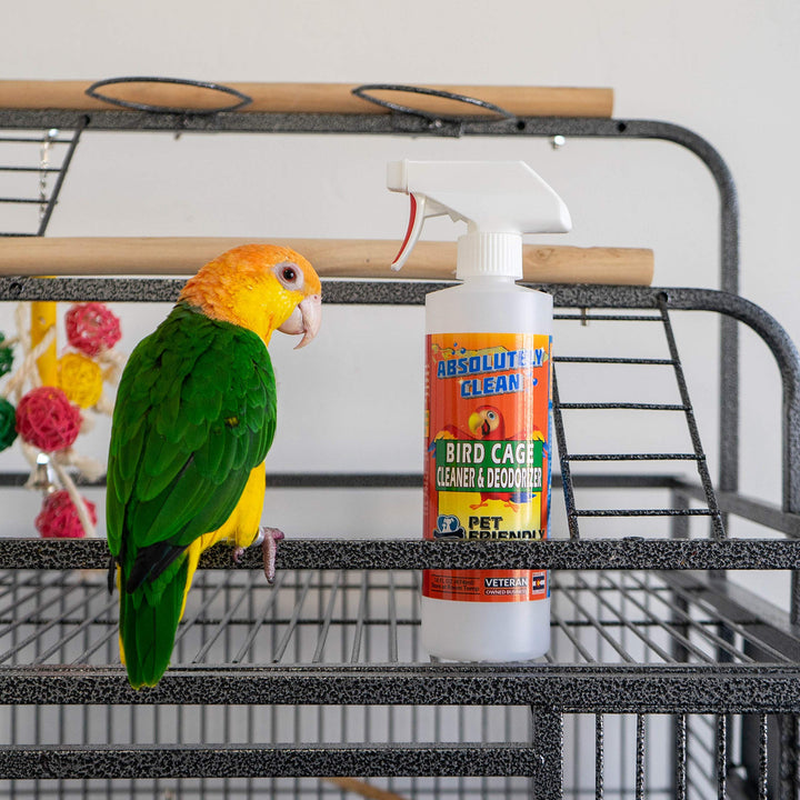 Absolutely Clean Amazing Bird Cage Cleaner and Deodorizer - Just Spray/Wipe - Safely &amp; Easily Removes Bird Messes Quickly and Easily - Made in The US - Fragrance Free (16oz Pack of 1)
