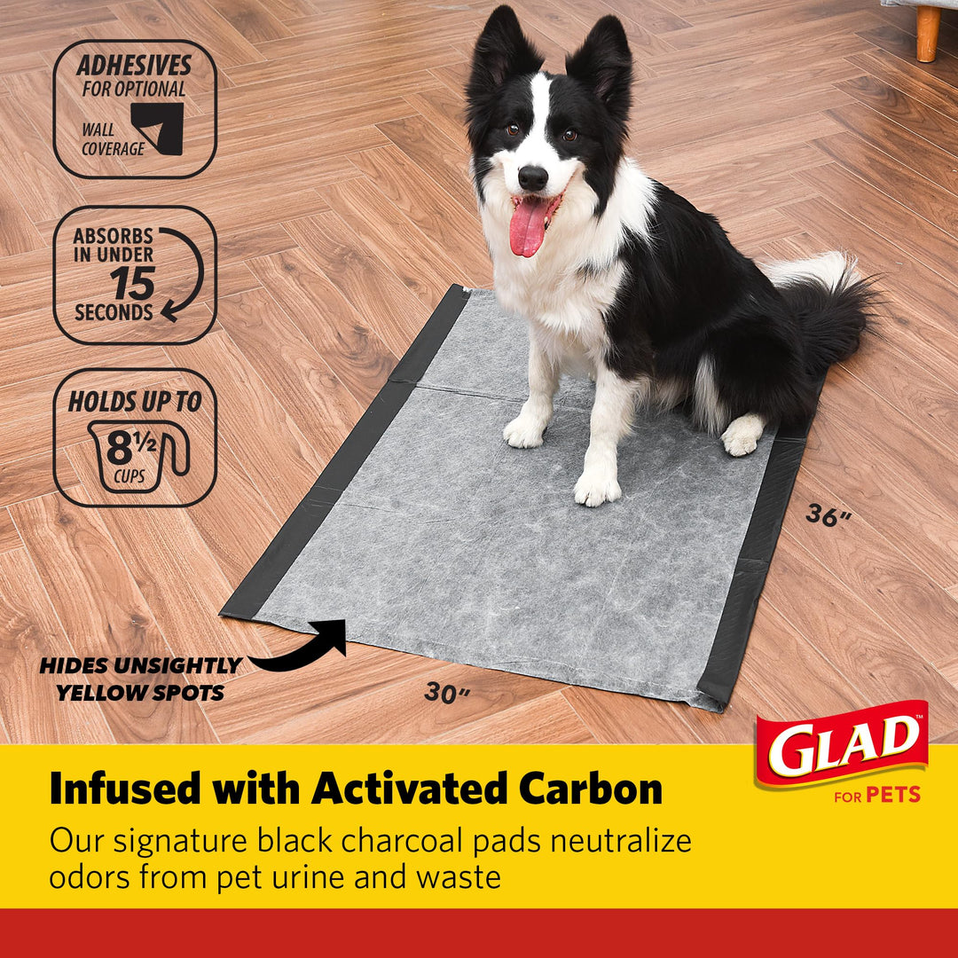 Glad for Pets Giant Activated Carbon Training Pads, 30 x 36 In, 24 Ct, 6-Pk