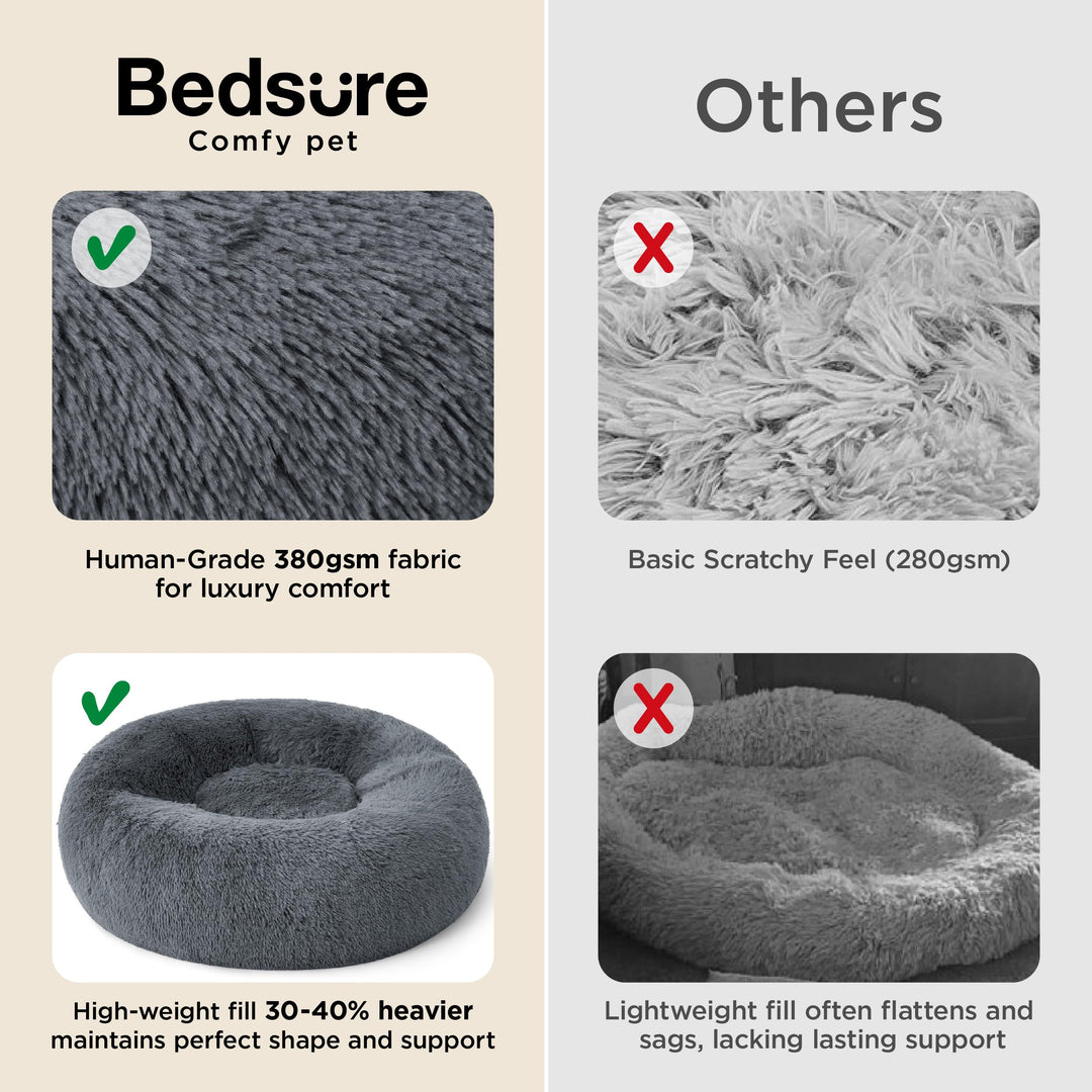 Bedsure Calming Dog Bed Medium Size Dog Donut Washable Pet Bed,30ins
