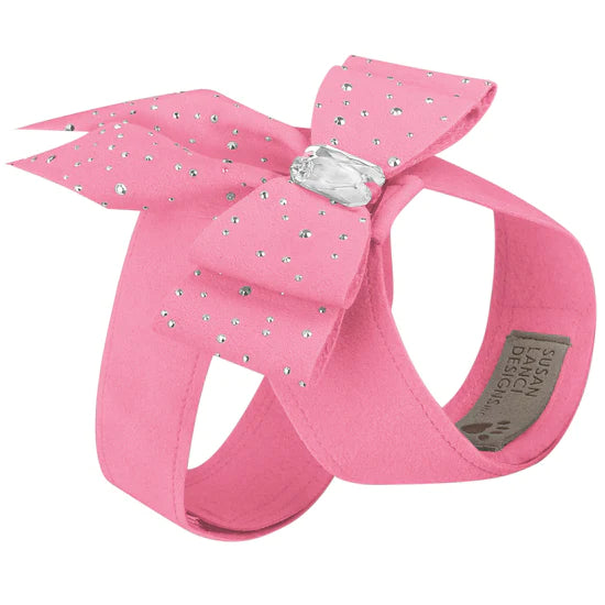 Silver Stardust Double Tail Bow Tinkie Harness-TC-Perfect Pink-