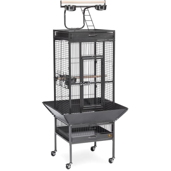 Small Wrought Iron Select Bird Cage - Chalk White-