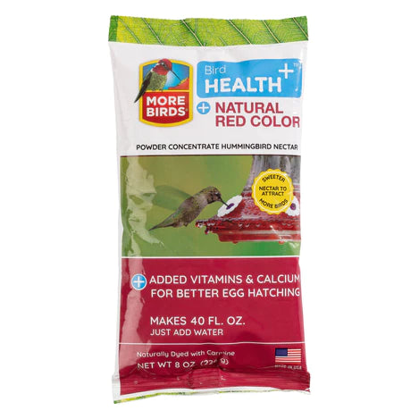 More Birds Health Plus Natural Red Hummingbird Nectar Powder Concentrate-8 oz-