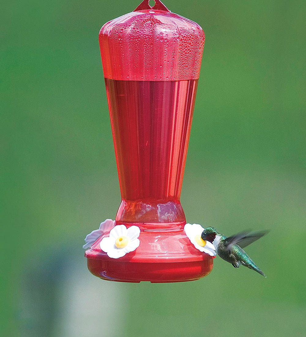 More Birds Hollyhock Plastic Hummingbird Feeder - 25 oz capacity-