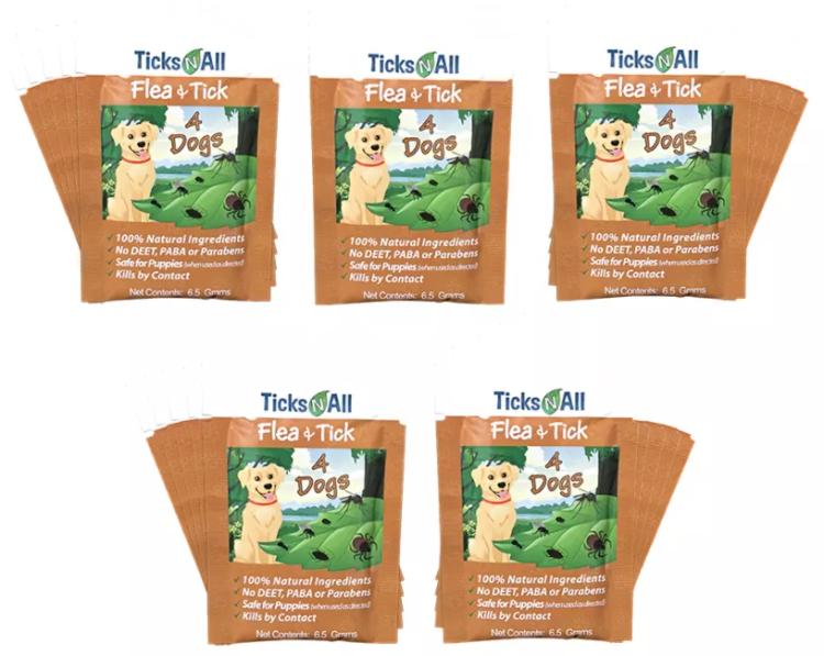 All Natural Flea and Tick Wipes 4-Dogs (10 count.)-25 COUNT-1-