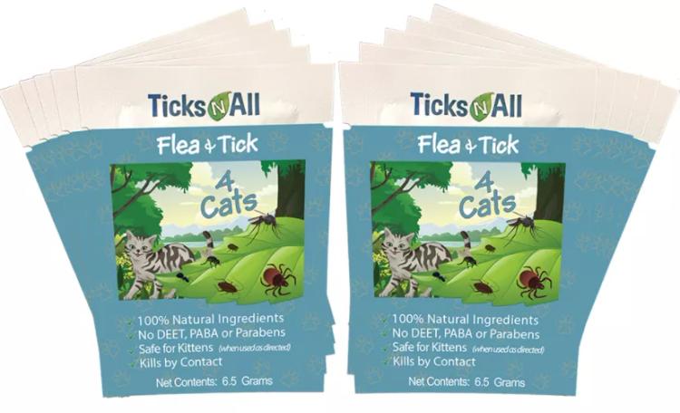 All Natural Flea and Tick Wipes 4 Cats (10 count.)  1.50 lb
