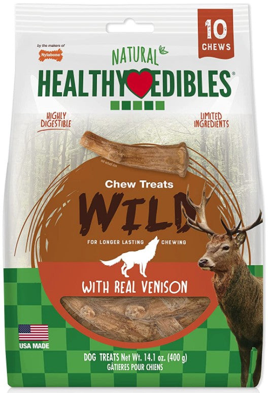 Nylabone Healthy Edibles Wild Antler Chews with Real Venison - 30 count (3 x 10 ct)
