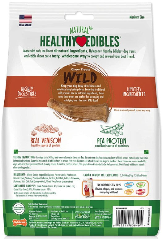 Nylabone Healthy Edibles Wild Antler Chews with Real Venison - 30 count (3 x 10 ct)