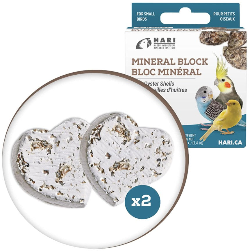HARI Oyster Shell Mineral Block for Small Birds - 1.4 oz-