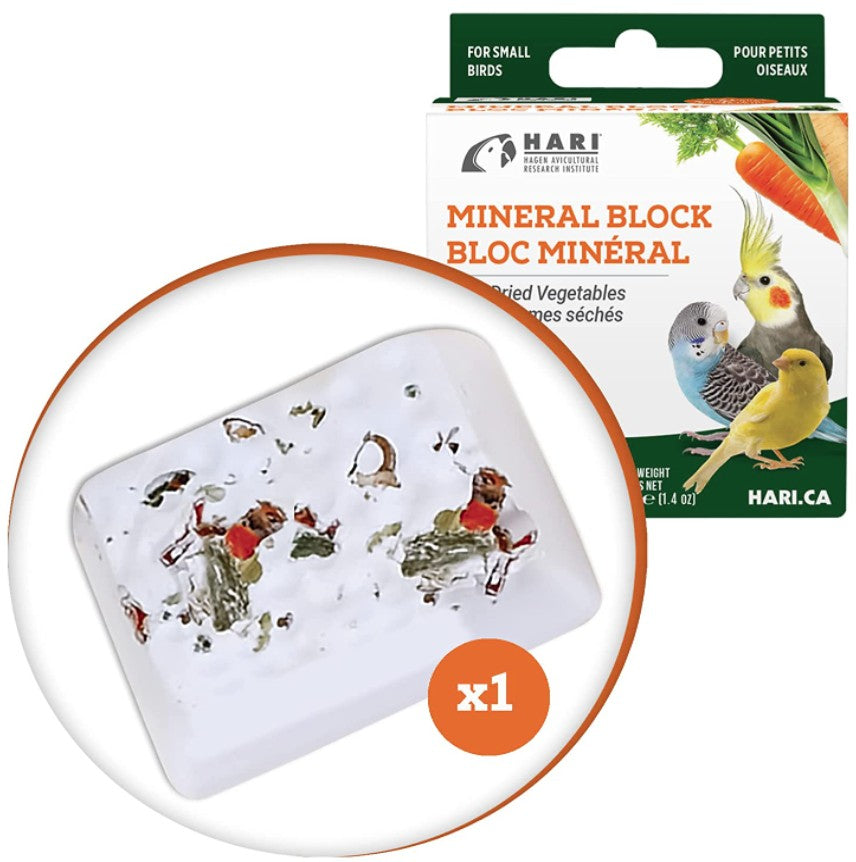 HARI Vegetable Mineral Block for Small Birds - 1.2 oz-