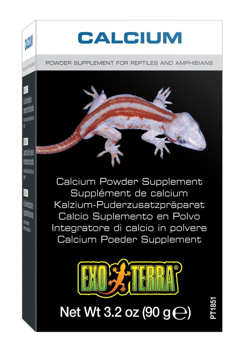 Exo-Terra Calcium Powder Supplement for Reptiles & Amphibians - 3.2 oz (90 g)-