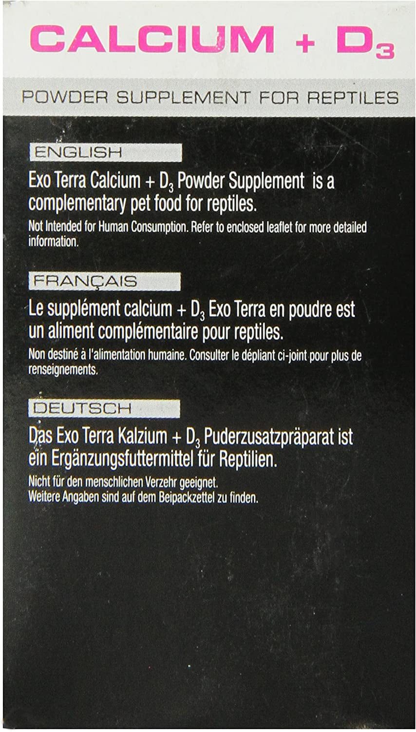 Exo-Terra Calcium + D3 Powder Supplement for Reptiles - 3.2 oz (90 g)-