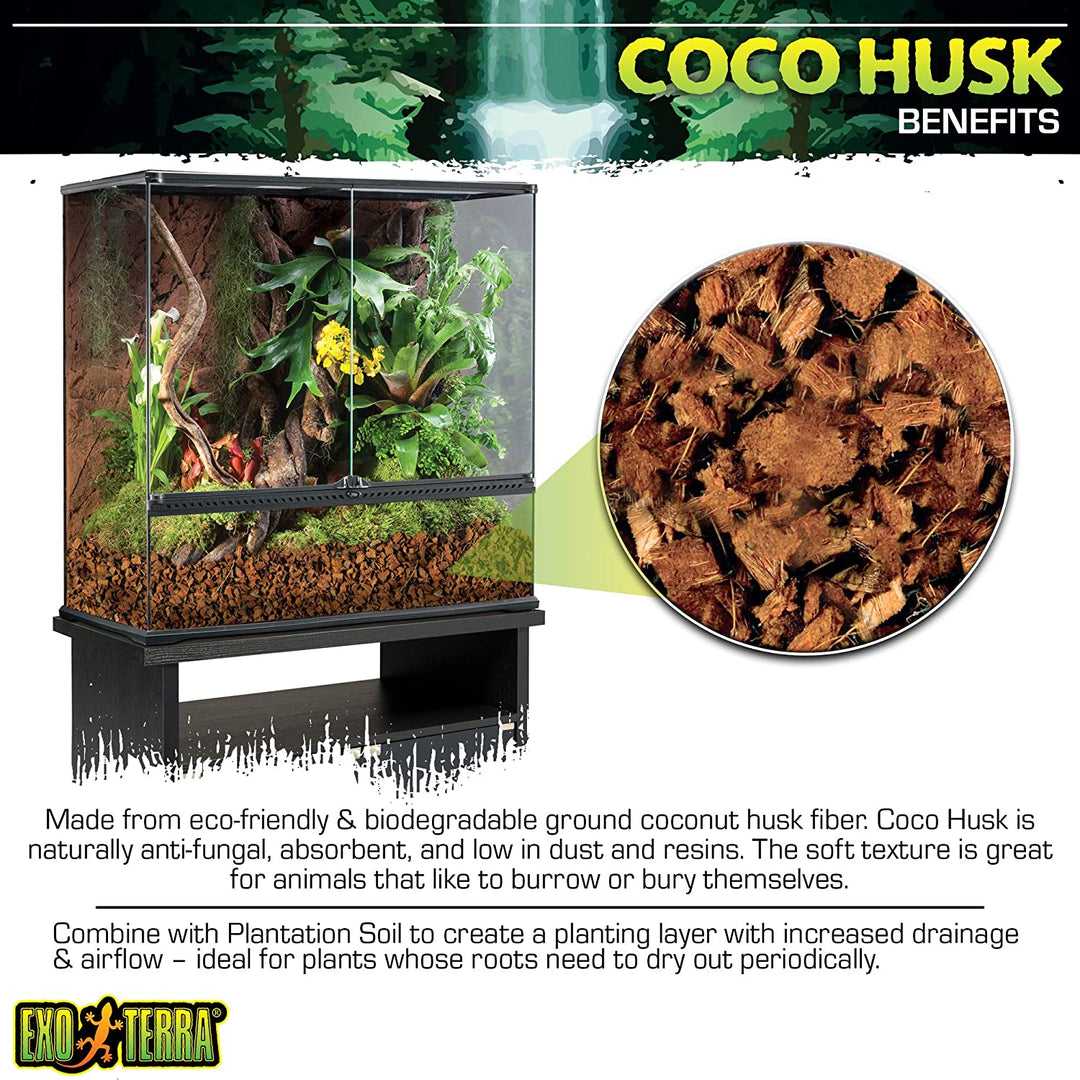 Exo Terra Coco Husk Brick Tropical Terrarium Reptile Substrate - 7 qt