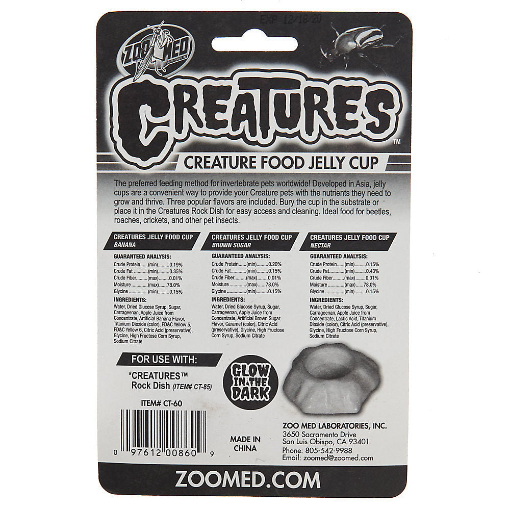 Zoo Med Creatures Creature Food Jelly Cup - 3 Pack - (0.56 oz/16 g Each)-