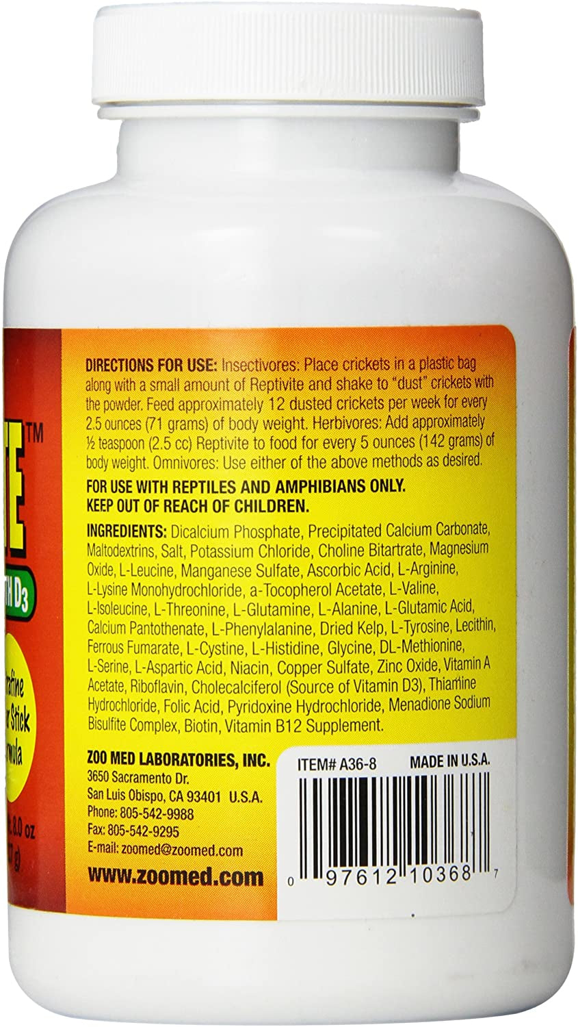 Zoo Med Reptivite Reptile Vitamins with D3 - 8 oz